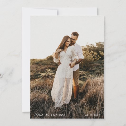 ボホモダンフローラテラコッタアーチ結婚写真 招待状 (裏面)