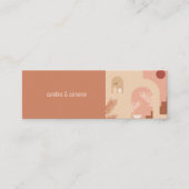 ボホモダンフローラテラコッタウェディングRSVPカード スキニー名刺 (正面)