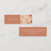 ボホモダンフローラテラコッタウェディングRSVPカード スキニー名刺 (正面/裏面)