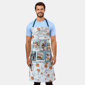 ボホモダンフローラテラコッタブルー写真 エプロン (着用した状態)