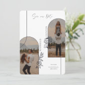 ボホモダンフローラバラフォトアーチブラック&ホワイト セーブザデート (スタンド正面)