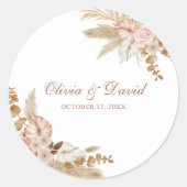 ボホモダンフローラパンパスグラス結婚ズ ラウンドシール (正面)