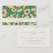 ボホモダンフローラピンクグリーンカラフル 名刺 (正面/裏面)