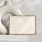 ボホモダンフローラマスタードイエローパーソナライズされた ノートカード