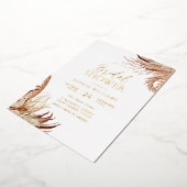 ボホモダンフローラリーフボヘミアンブライダルシャワー 箔招待状 (回転した状態)