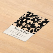 ボホモダンフローラ結婚式の日付を保存 アクリル招待状 (レイダウン)