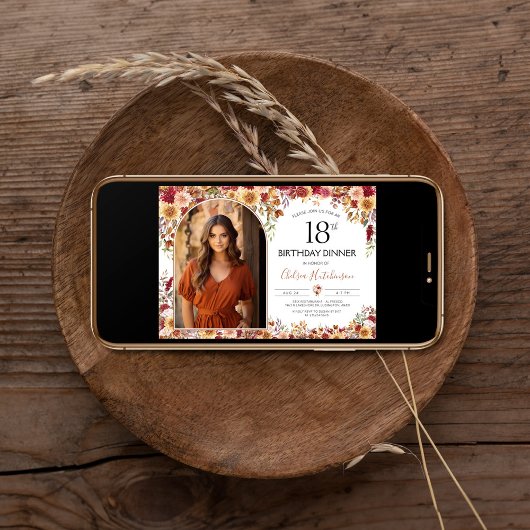 ボホモダンフローラ18誕生日ディナーフォト 招待状