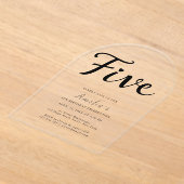 ボホモダンブラックスクリプシンプルト第5誕生日 アクリル招待状 (レイダウン)