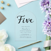 ボホモダンブラックスクリプシンプルト第5誕生日 アクリル招待状 (インサイチュ (ウェディング))