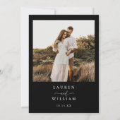 ボホモダンブラック&ホワイトフォト結婚ズ 招待状 (裏面)