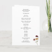 ボホモダンブルガンディワイルドフラワー結婚式 プログラム (裏面)