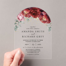 ボホモダンブルゴーニュ赤と金ゴールドフローラ結婚