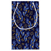 ボホモダンブルーイエローハヌッカボタニカルカスタム スモールペーパーバッグ (裏面)