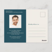 ボホモダンブルー&ベージュグラード写真卒業 ポストカード (裏面)