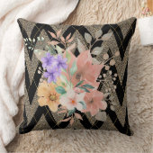 ボホモダンボタニカルグリッターシボロンブラック クッション (ブランケット)