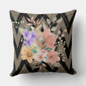 ボホモダンボタニカルグリッターシボロンブラック クッション (裏面)