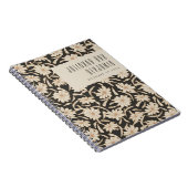 ボホモダンボタニカルブラックアイボリーカスタムウェディング ノートブック (右側)