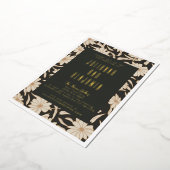 ボホモダンボタニカルブラックアイボリー結婚ズ金ゴールド 箔招待状 (回転した状態)