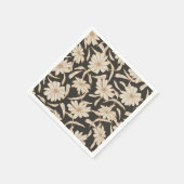 ボホモダンボタニカルブラックアイボリー結婚ズ スタンダードカクテルナプキン (角)