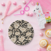 ボホモダンボタニカルブラックアイボリー結婚ズ ペーパープレート (パーティー)