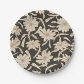 ボホモダンボタニカルブラックアイボリー結婚ズ ペーパープレート (正面)