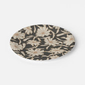 ボホモダンボタニカルブラックアイボリー結婚ズ ペーパープレート (アングル)