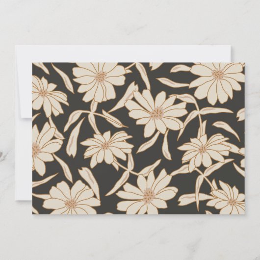 ボホモダンボタニカルブラックカスタムウェディング サンキューカード (裏面)