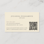 ボホモダンボタニカルヴィンテージ白黒QR 名刺 (裏面)