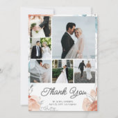 ボホモダンボタ数々のンフォト結婚コラージュ サンキューカード (正面)
