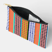 ボホモダンボヘミアンストライプパターンデザイン アクセサリーポーチ (見開き)
