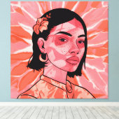 ボホモダンミニマフェミニンリスト芸術 キャンバスプリント (インサイチュ (ウッドフロア))