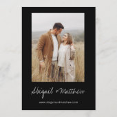 ボホモダンミニマリスト白黒結婚ズ 招待状 (裏面)