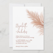 ボホモダンミニマルパンパスグラス結婚ズ 招待状 (正面)