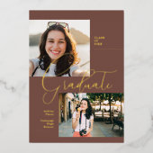 ボホモダンミニマルー |卒業写真パーティー 箔招待状 (正面)