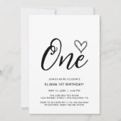 ボホモダンミニマル1回誕生日の写真 招待状 (正面)