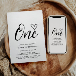 ボホモダンミニマル1歳の誕生日 招待状