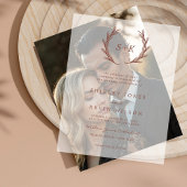 ボホモダンミニマ素朴リスト結婚モノグラム ベラム紙招待状