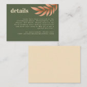 ボホモダンモスグリーンアンドリーフ結婚詳細 エンクロージャーカード (正面/裏面)