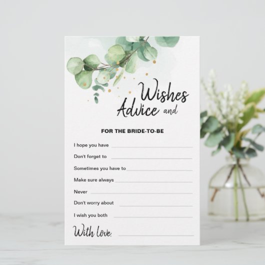 ボホモダンユーカリ結婚スの願いアドバイスカード (スタンド正面)