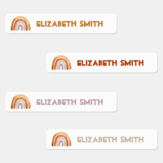 ボホモダンレインボーパーソナライズされたネームスクール ラベル (グループ)