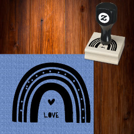 ボホモダンレインボー小さなハートアクセント ラバースタンプ