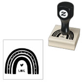 ボホモダンレインボー小さなハートアクセント ラバースタンプ (押印)