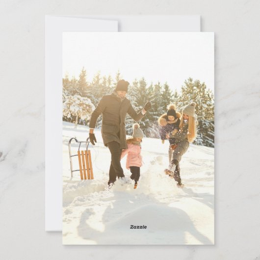 ボホモダンレッドフローラエレガントクリスマスフォト シーズンカード (裏面)