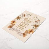 ボホモダンワイルドフラワーエレガントブライダルシャワー 箔招待状 (回転した状態)