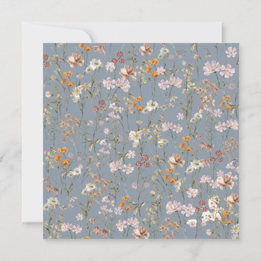 ボホモダンワイルドフラワーカップルのシャワーエレガント 招待状 (裏面)