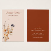 ボホモダンワイルドフラワーフローライヤリング表示カード (正面&裏面)