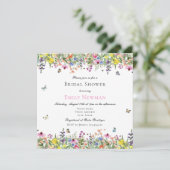 ボホモダンワイルドフラワーフローラブライダルシャワー 招待状 (スタンド正面)