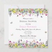 ボホモダンワイルドフラワーフローラブライダルシャワー 招待状 (正面)