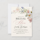 ボホモダンワイルドフラワーブライダルシャワーエレガント 招待状 (正面)