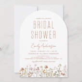 ボホモダンワイルドフラワーブライダルシャワーエレガント 招待状 (正面)